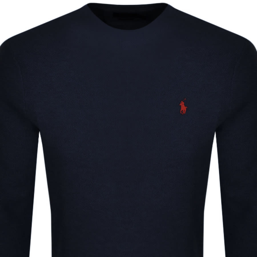 Alternative Image for ProductRalph Lauren Long Sleeved Crew Neck T Shirt Navy2
